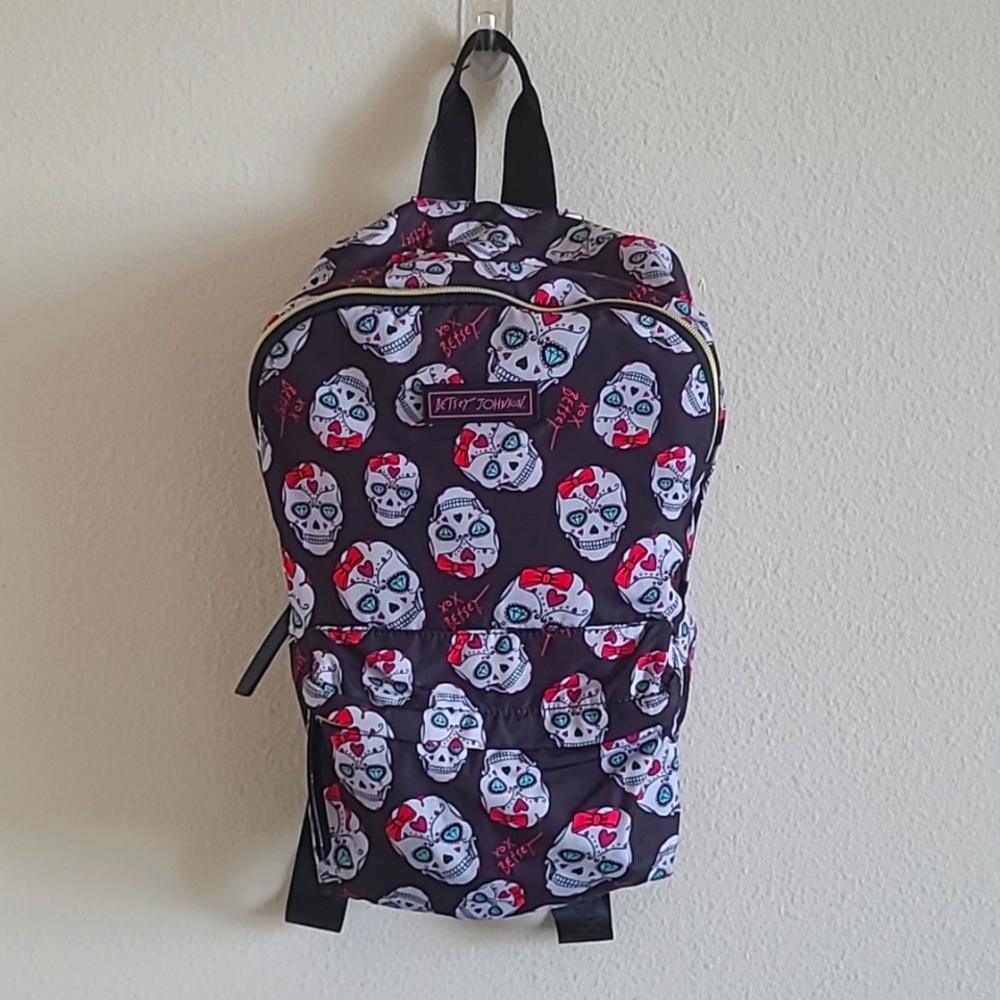 Betsey Johnson Skull and Hair Bow Backpack